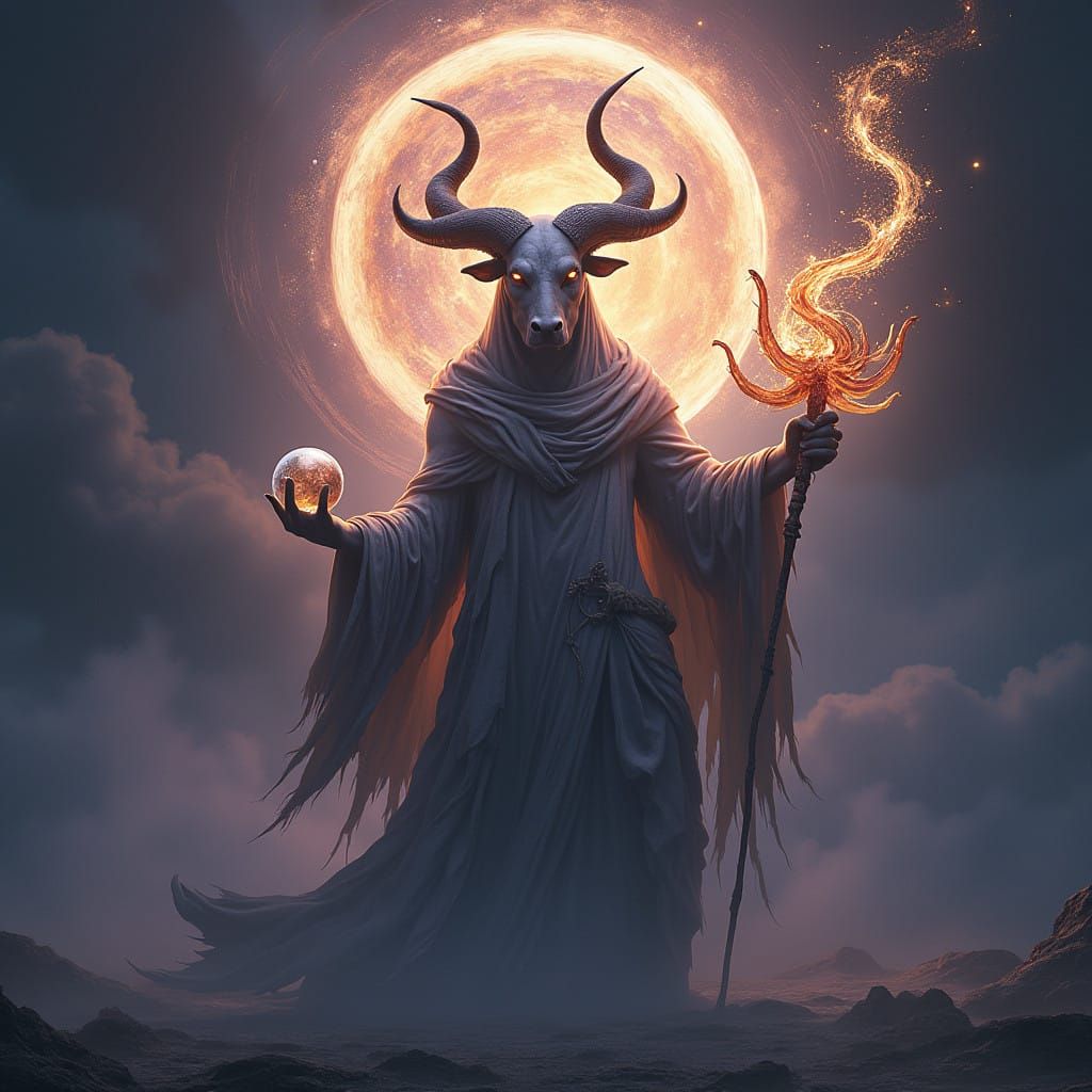 The Celestial Minotaur: Radiant Embodiment of Cosmic Balance