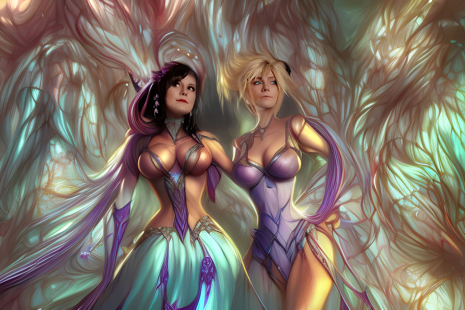 Sensual Portrait with Dynamic Lighting in Digital Art