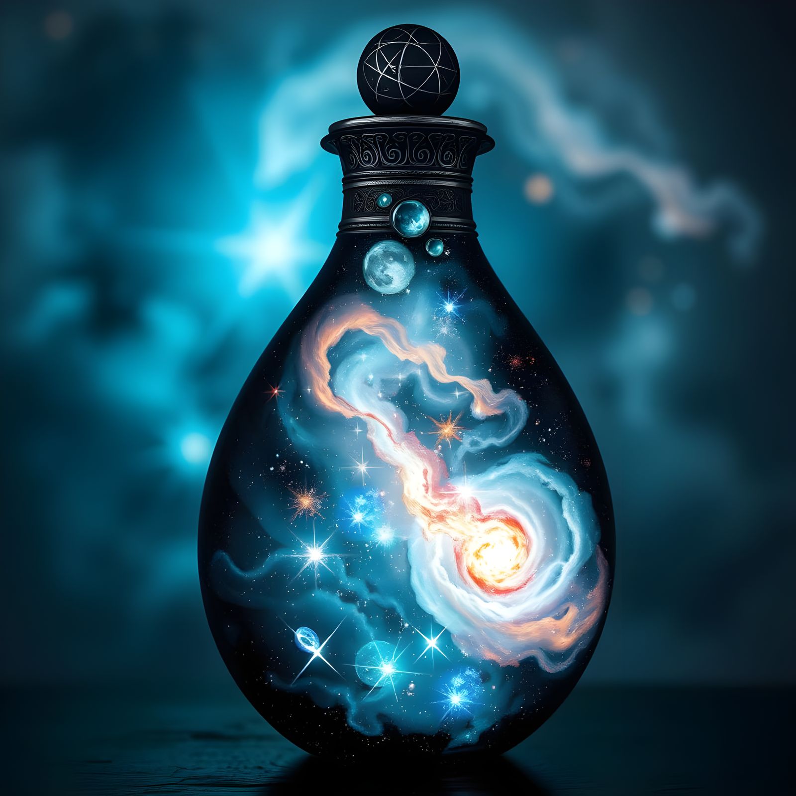 Ethereal Cosmic Vessel in Celestial Style