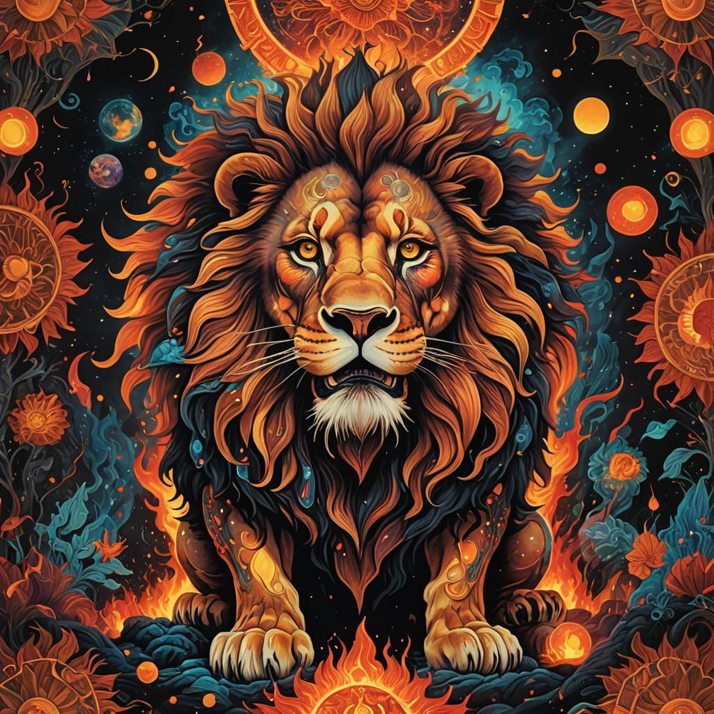Magma Lion: Eclectic Surrealist Fusion in Darkness