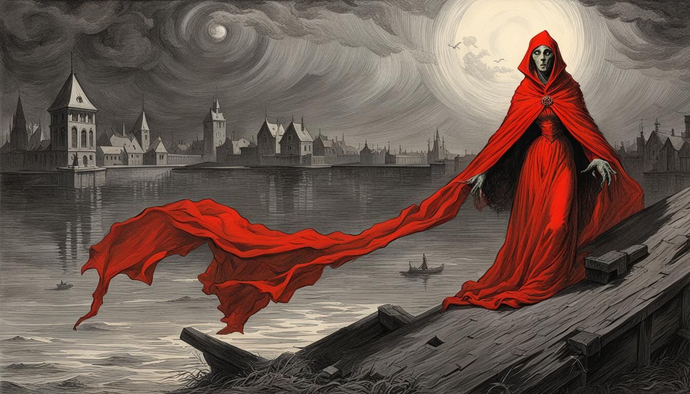 Nosferatu in Red Silk: Gothic Horror Art