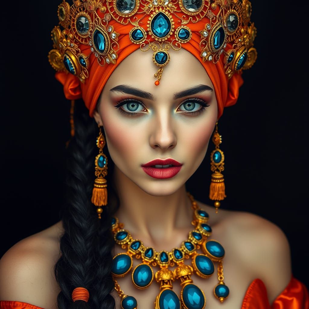 Ethereal Beauty in Regal Attire