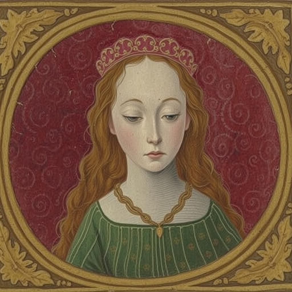 Renaissance-Inspired Portrait of a Young Redhead Maiden in E...