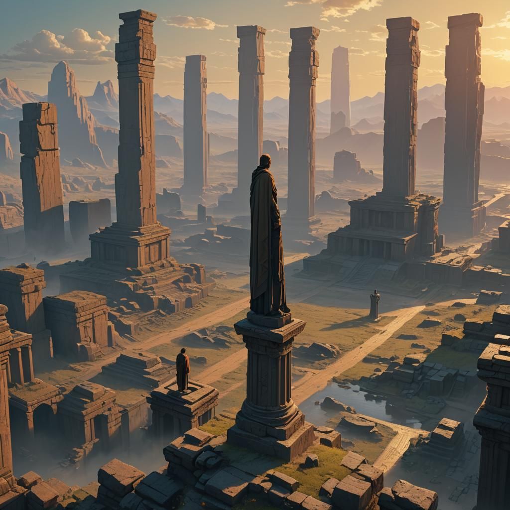 Ra Ascends in Ancient Egyptian Cityscape