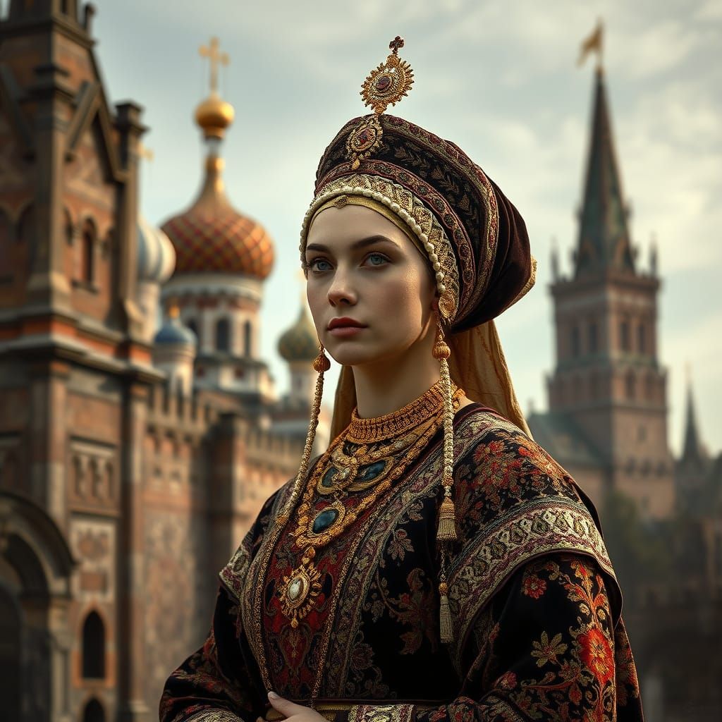 Photorealistic Portrait of a Regal Russian Princess