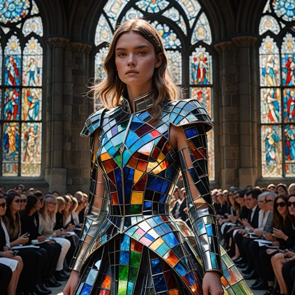 Glass Knight Dress: Futuristic Fashion Sculpture