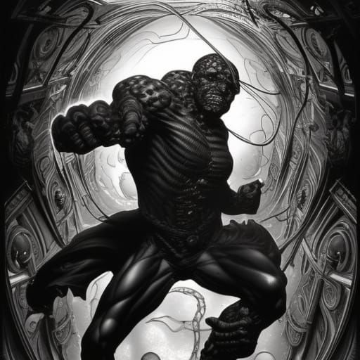 Trapped Figure in Box, Ink Comic Art