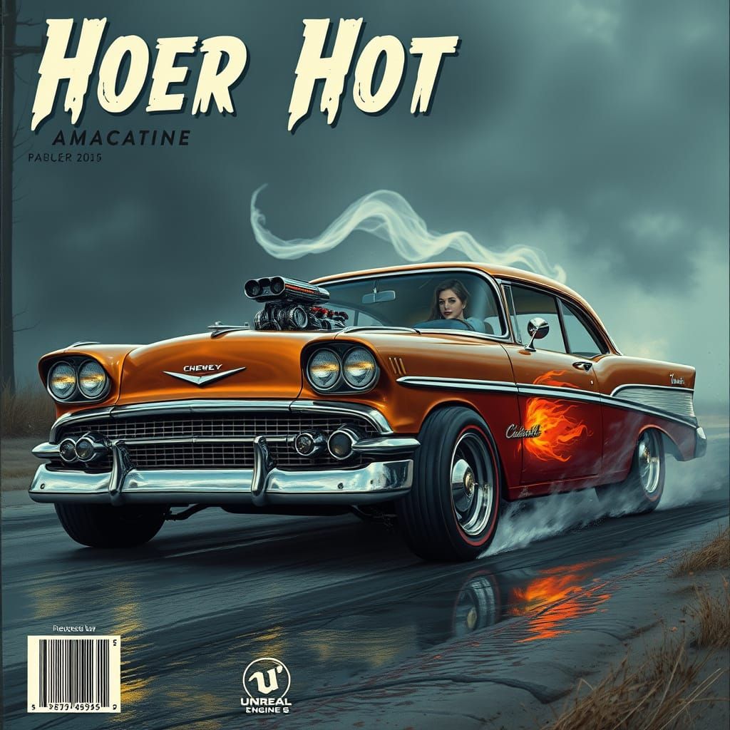 Creepy 1958 Hot Rod Magazine Cover Art