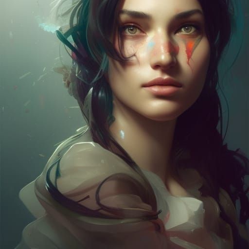 Hyperdetailed Portrait of Citlali in Art Nouveau Style