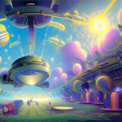 Robotic Meditation in Starship, Ethereal Fantasy