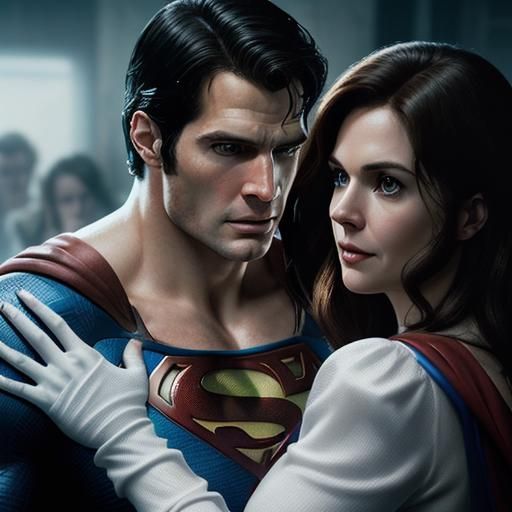 Hyperrealistic Lois Lane and Superman Conversation