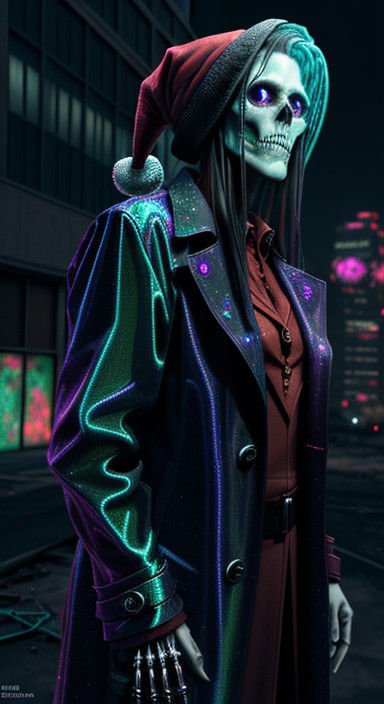 Cyberpunk Santa in a Liminal Dreamscape