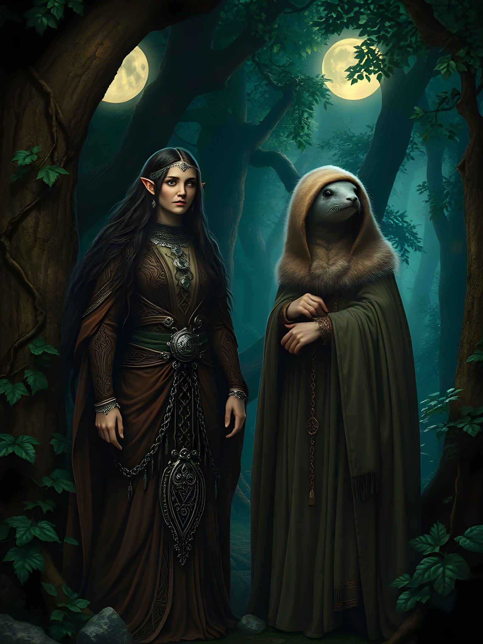 A Celtic Morrigan with a Selkie