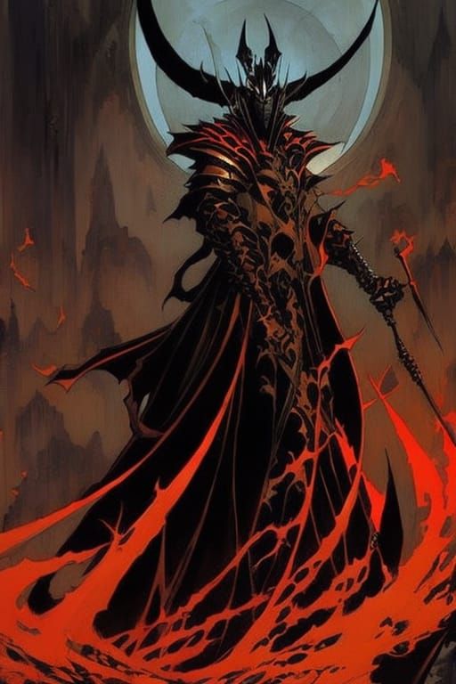 Sinister Spawn Portrait as Gouache Comic Book Art