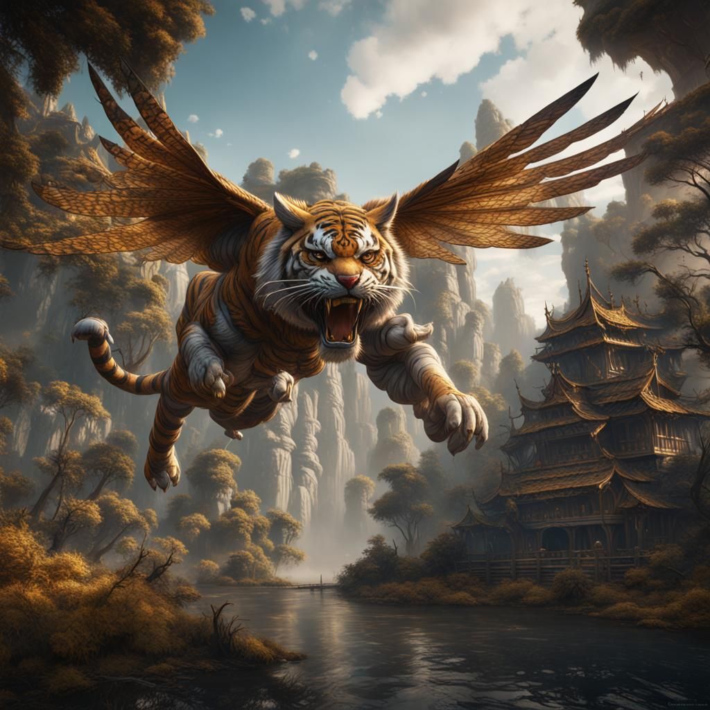 Flying Tiger Fantasy Concept Art