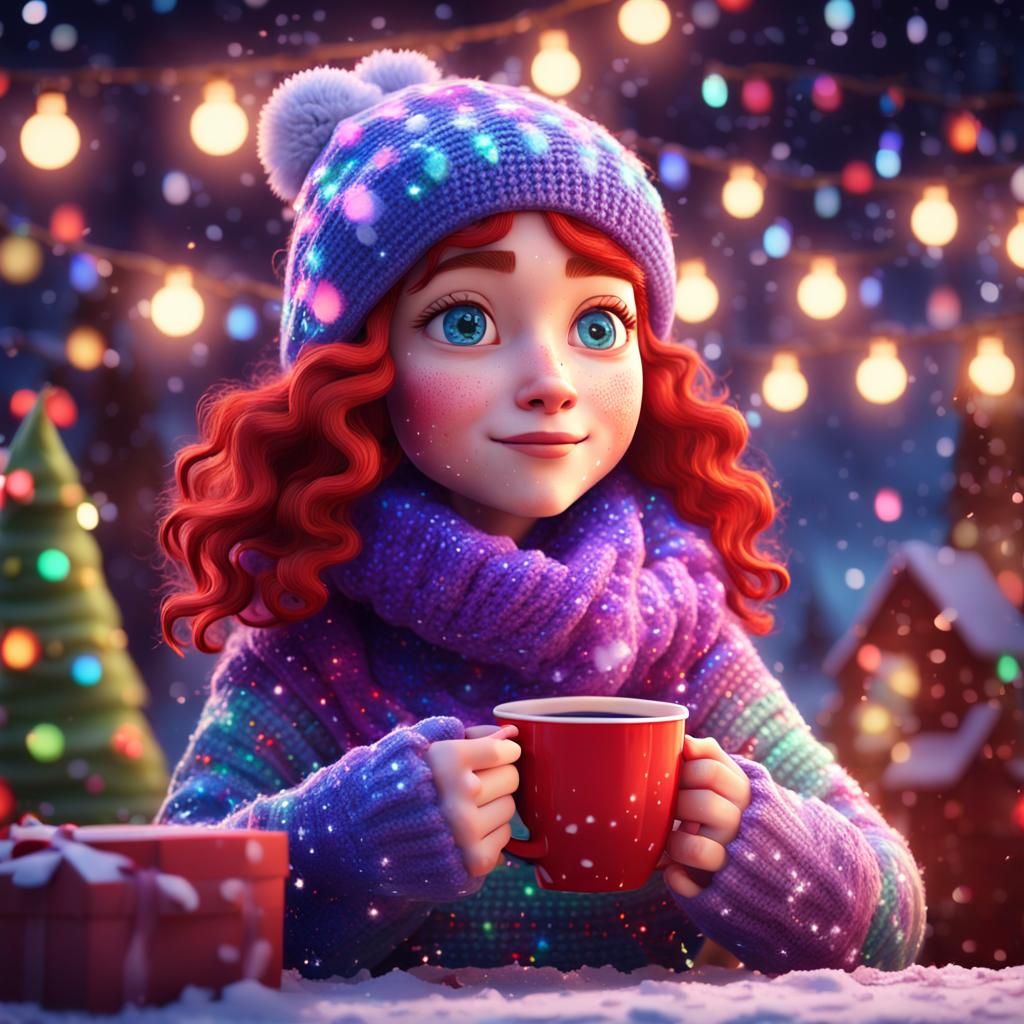 self portrait - cgi animated, Christmas theme