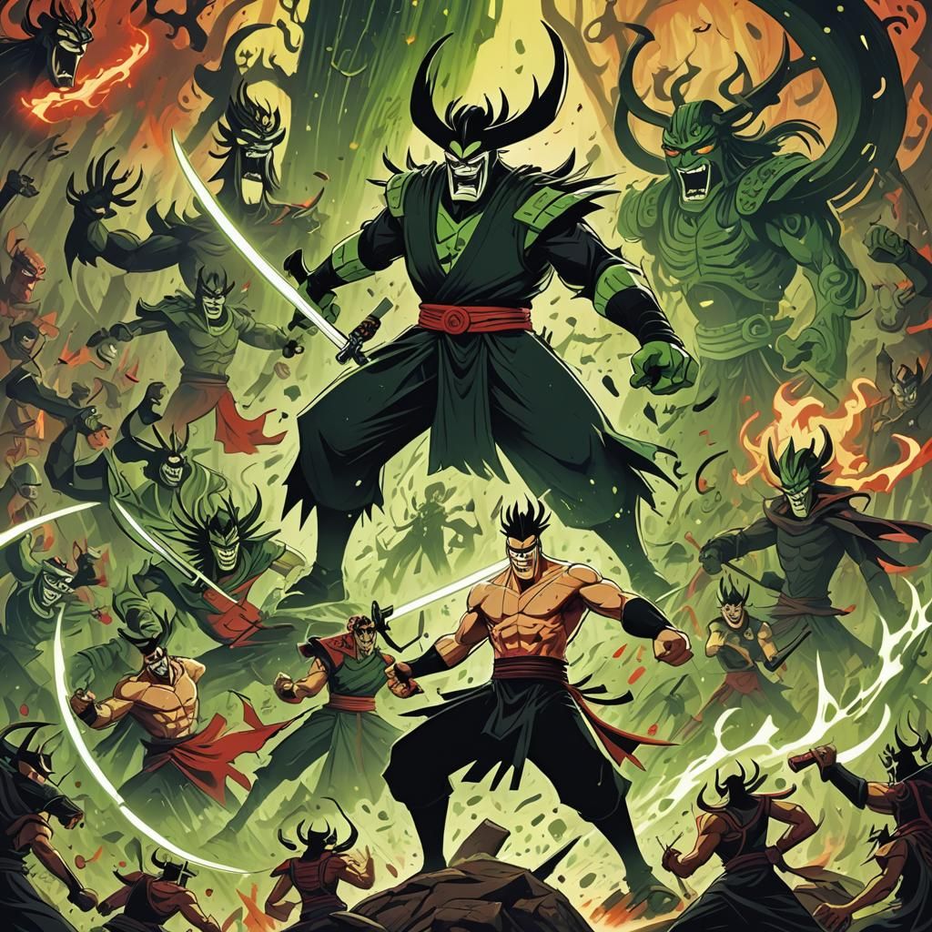 Samurai Jack vs Aku: Future Battle Comic Art