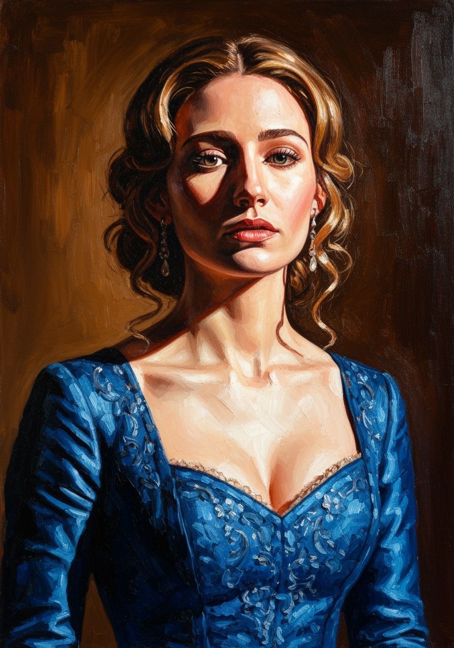 Painterly Portrait of Woman in Dramatic Lighting