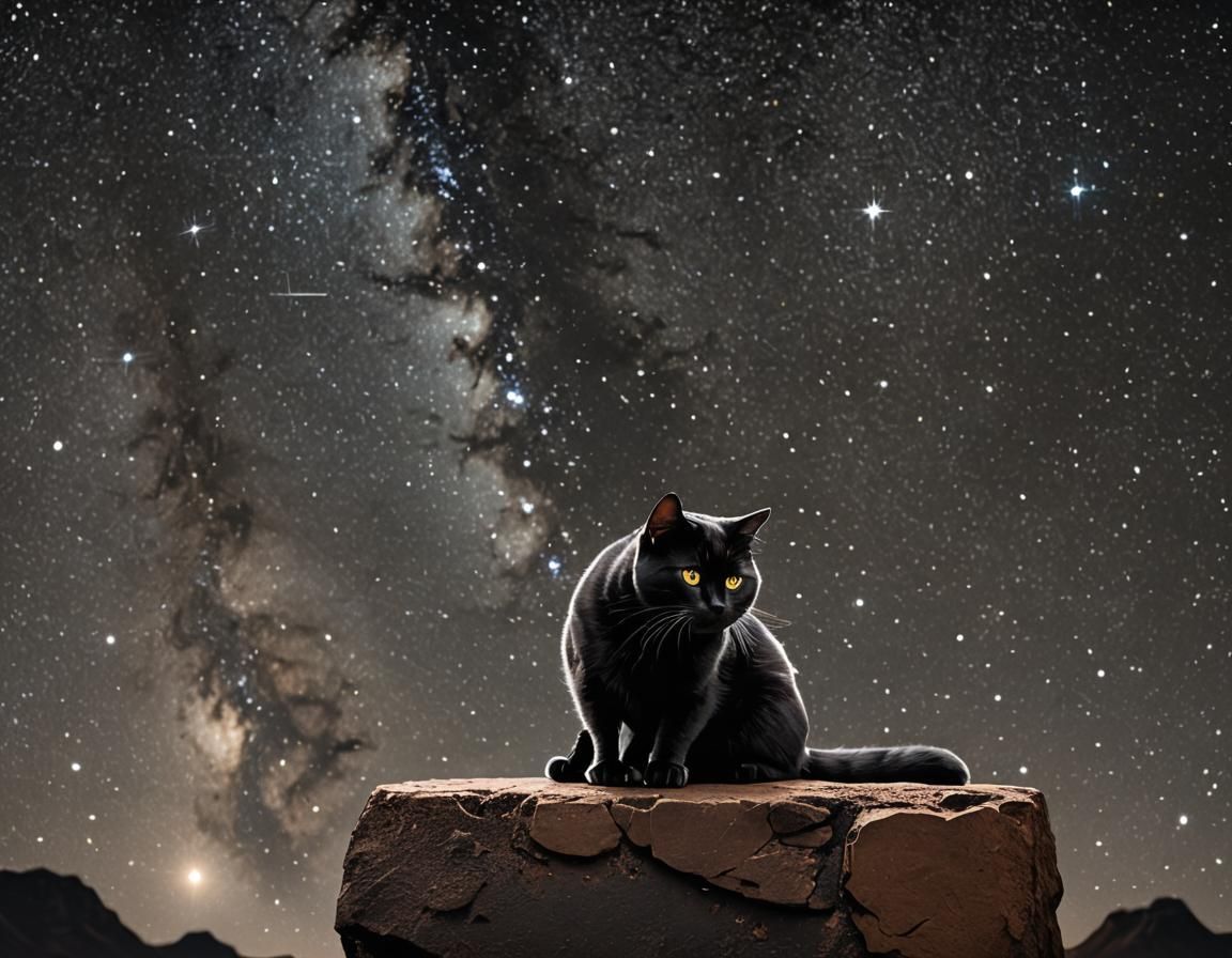Black Cat Pushes Earth into Starry Void