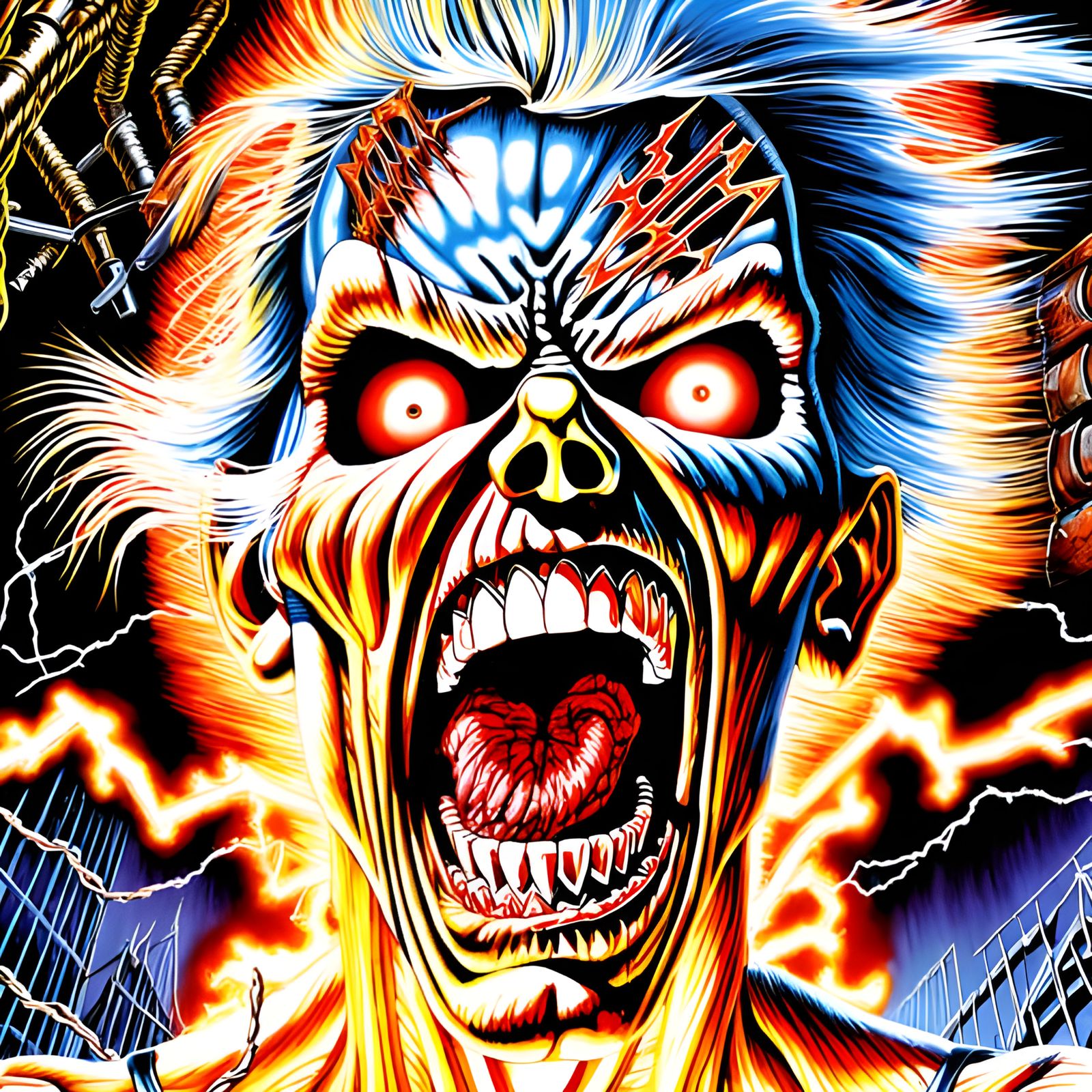 Electrifying Zombie Face: Heavy Metal Album Art