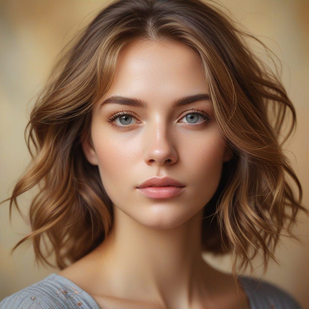 Elegant Woman Portrait in Oil Painting Style