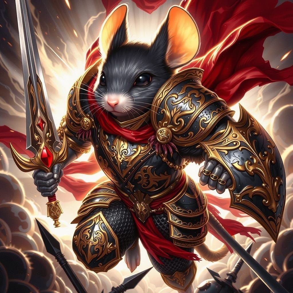 Mouse Paladin Charges into Battle