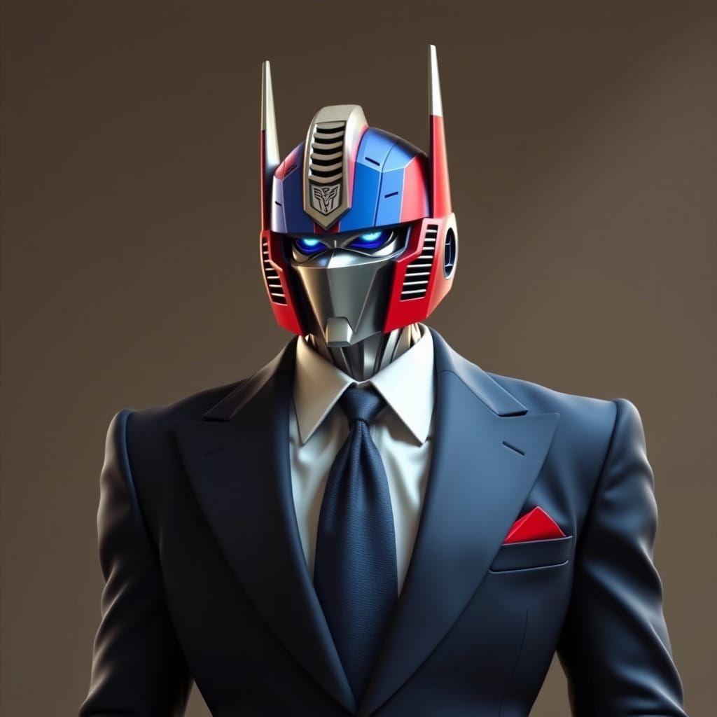 Optimus Prime in Elegant Formal Attire