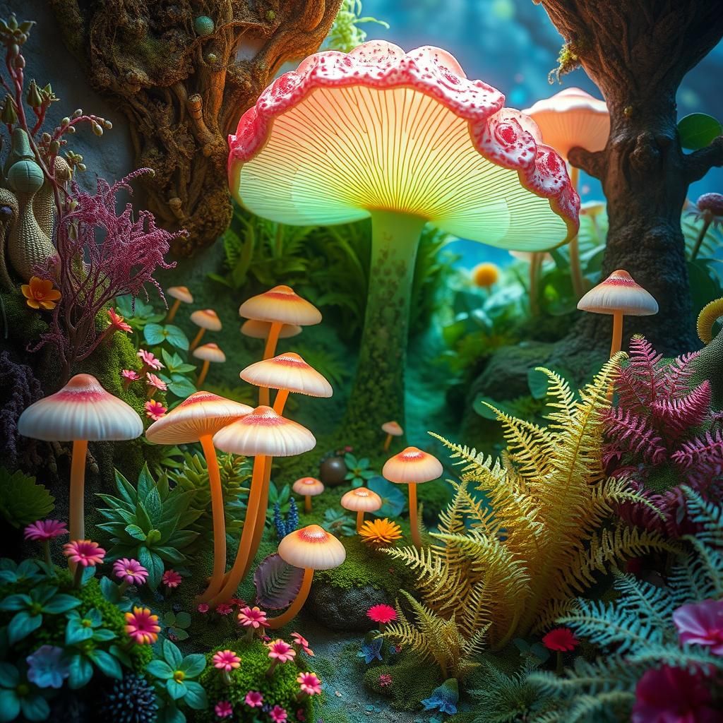 Luminescent Ecosystem Art: A Thriving World