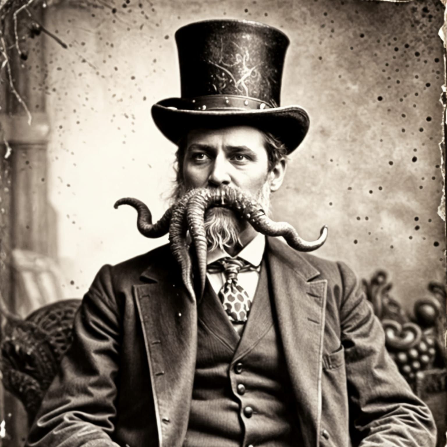 Cthulhu Tentacles Bursting From Victorian Hat