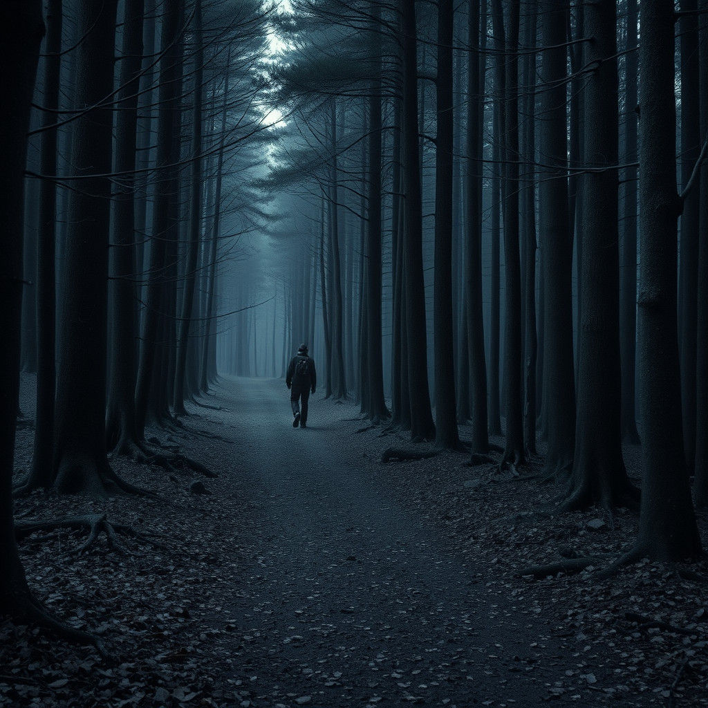 Atmospheric Forest Scene in Hyperrealistic Style