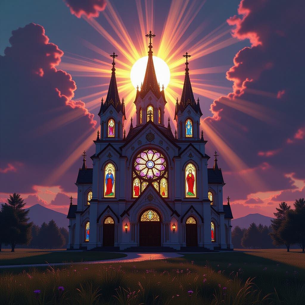 Majestic Church in Dark Fantasy Concept Art Style