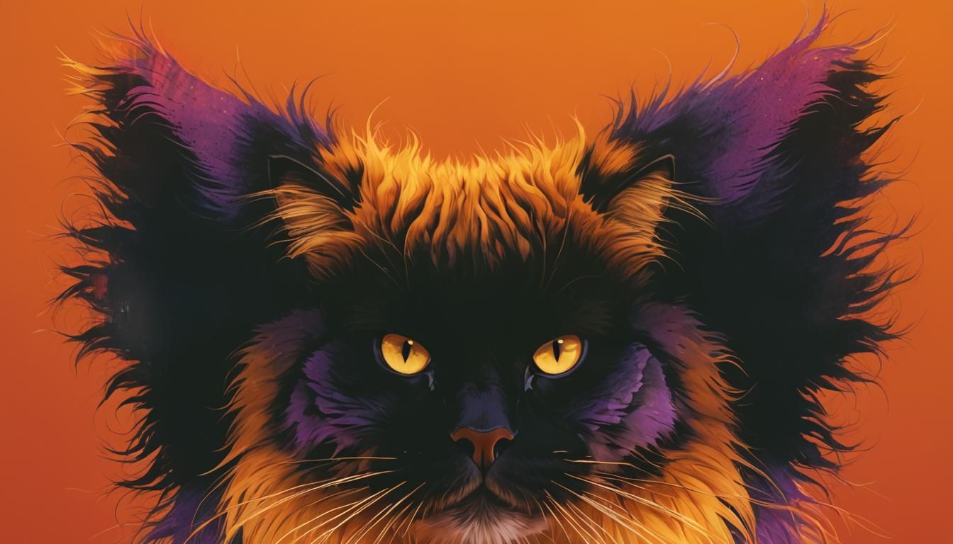 Majestic Cat in Hyperrealistic Digital Art