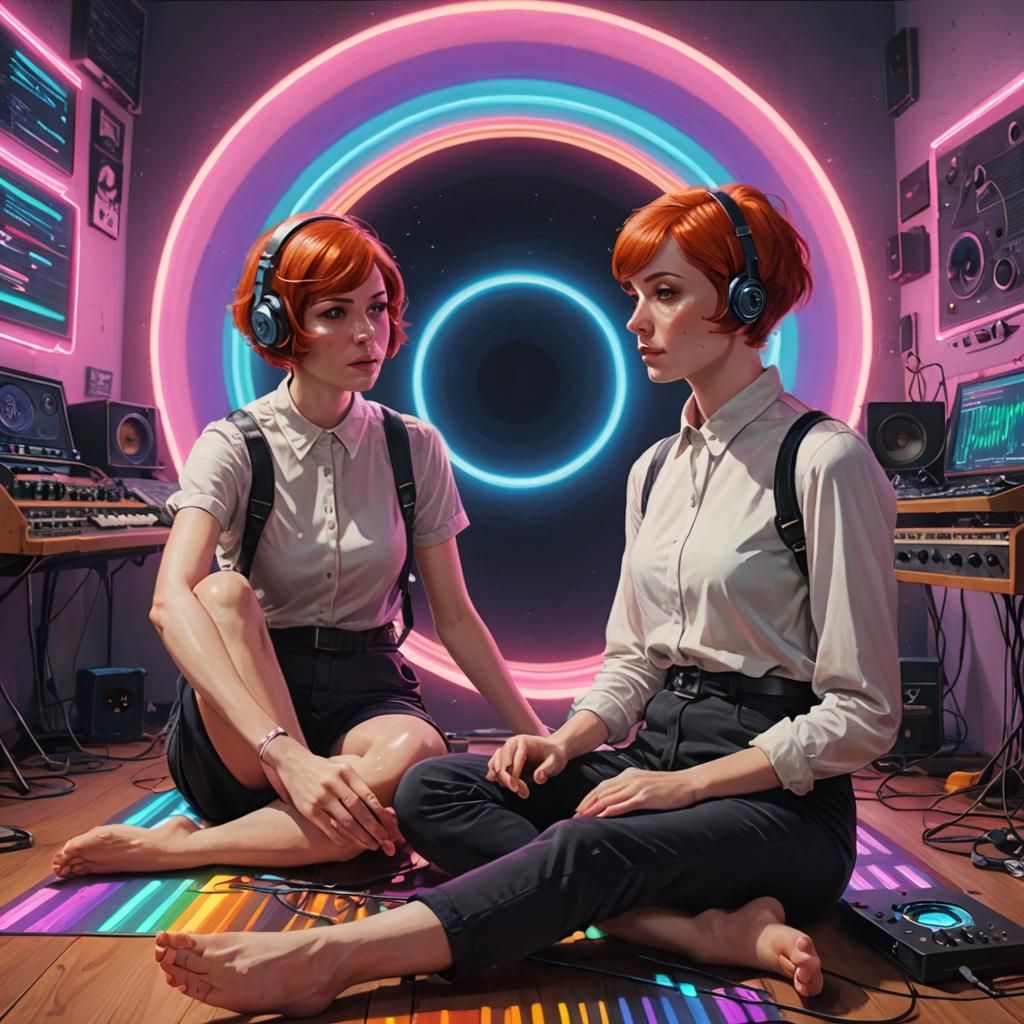 Psychedelic Synthwave Girl Hypnotized for Cover Song