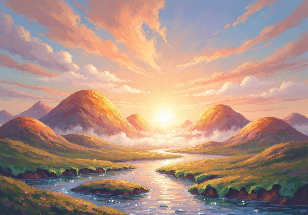 Hamburger Mountain River Landscape in Impressionistic Style