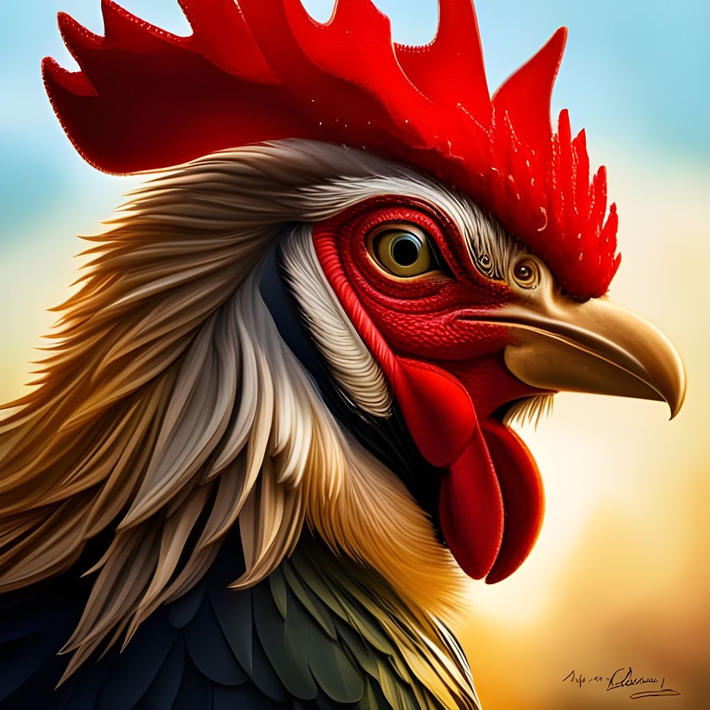 Hyperrealistic Rooster Portrait in Cinematic Style