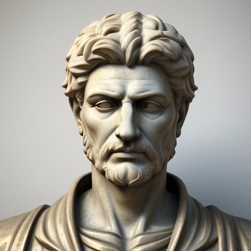 Timeless Roman Philosopher's Face in Marble