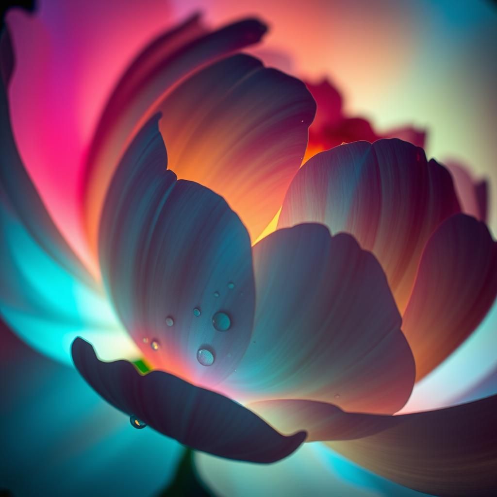 Bioluminescent Peony in Hyperrealistic Splash Art Style