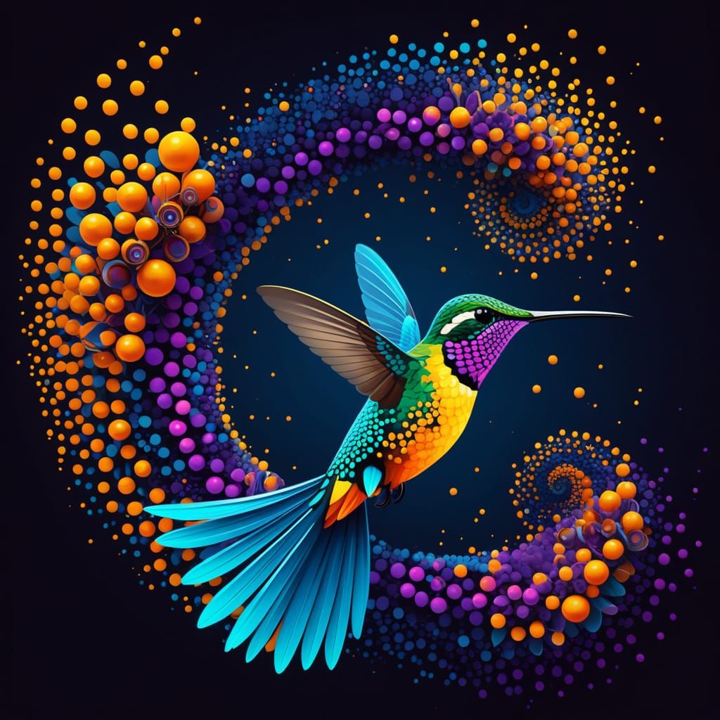 Hummingbird Dot Painting