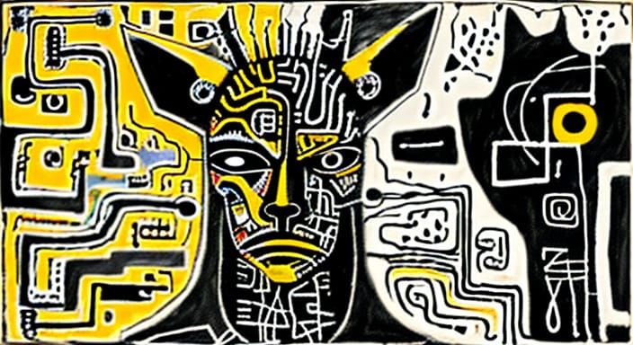 Giraffe Circuit Board Abstract Expressionism