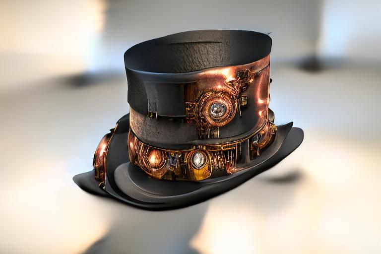Steampunk Top Hat Portrait in Sepia Tones