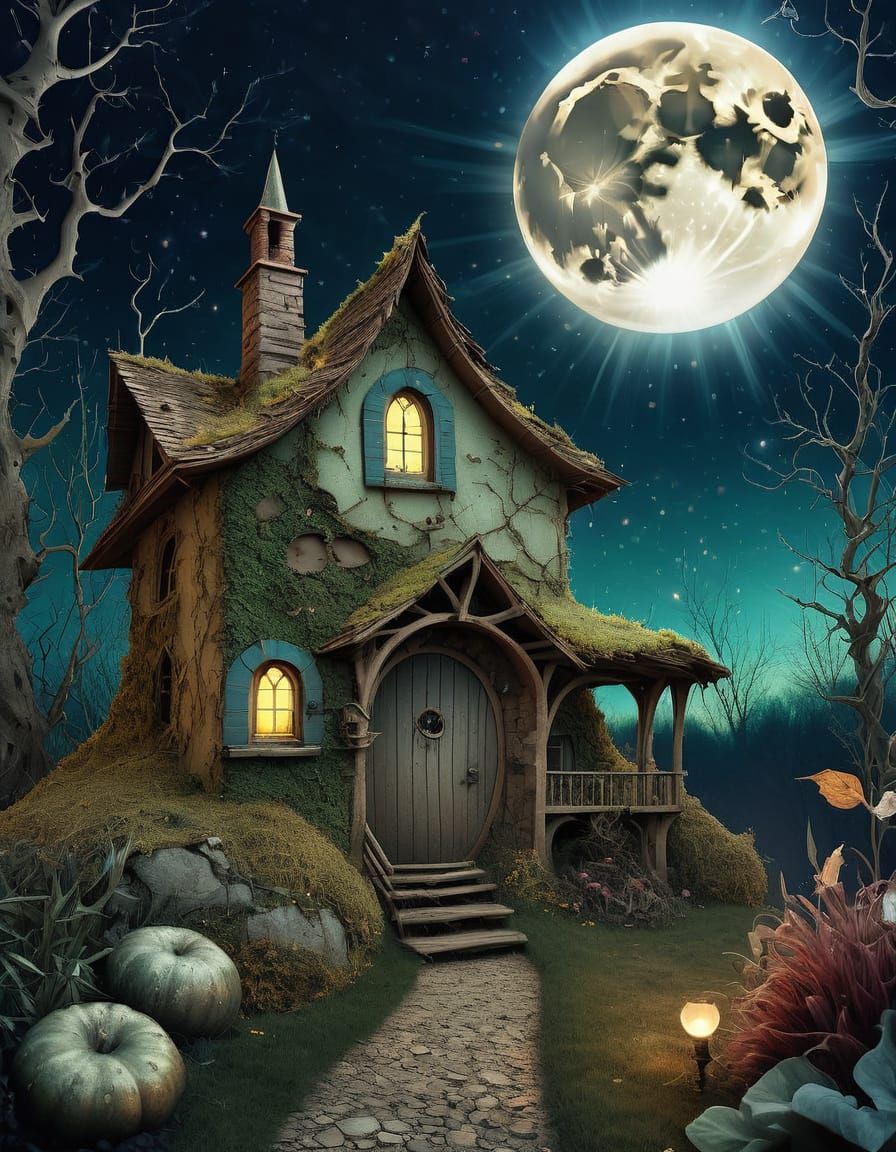 Fantasy Creepy Garden with Rusty Windy Whirlingtons