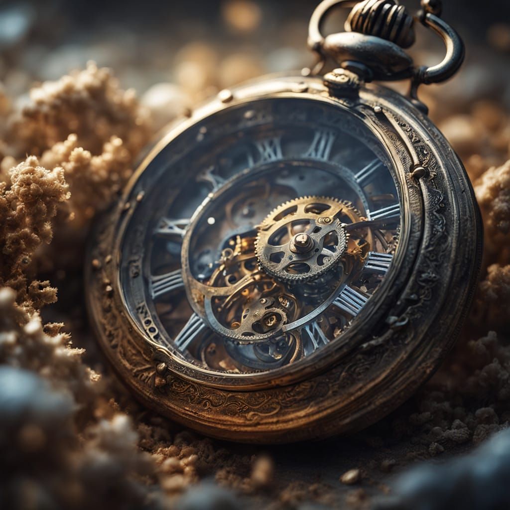 Golden Pocket Watch in Rustic Glory