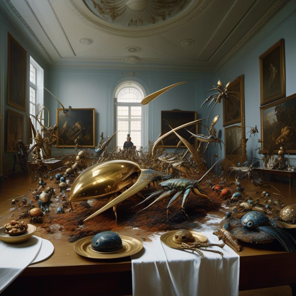 Abstract Alien Portrait in a Bizarre Landscape