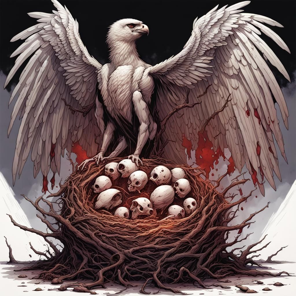 Harpy Nest in Comic Book Style