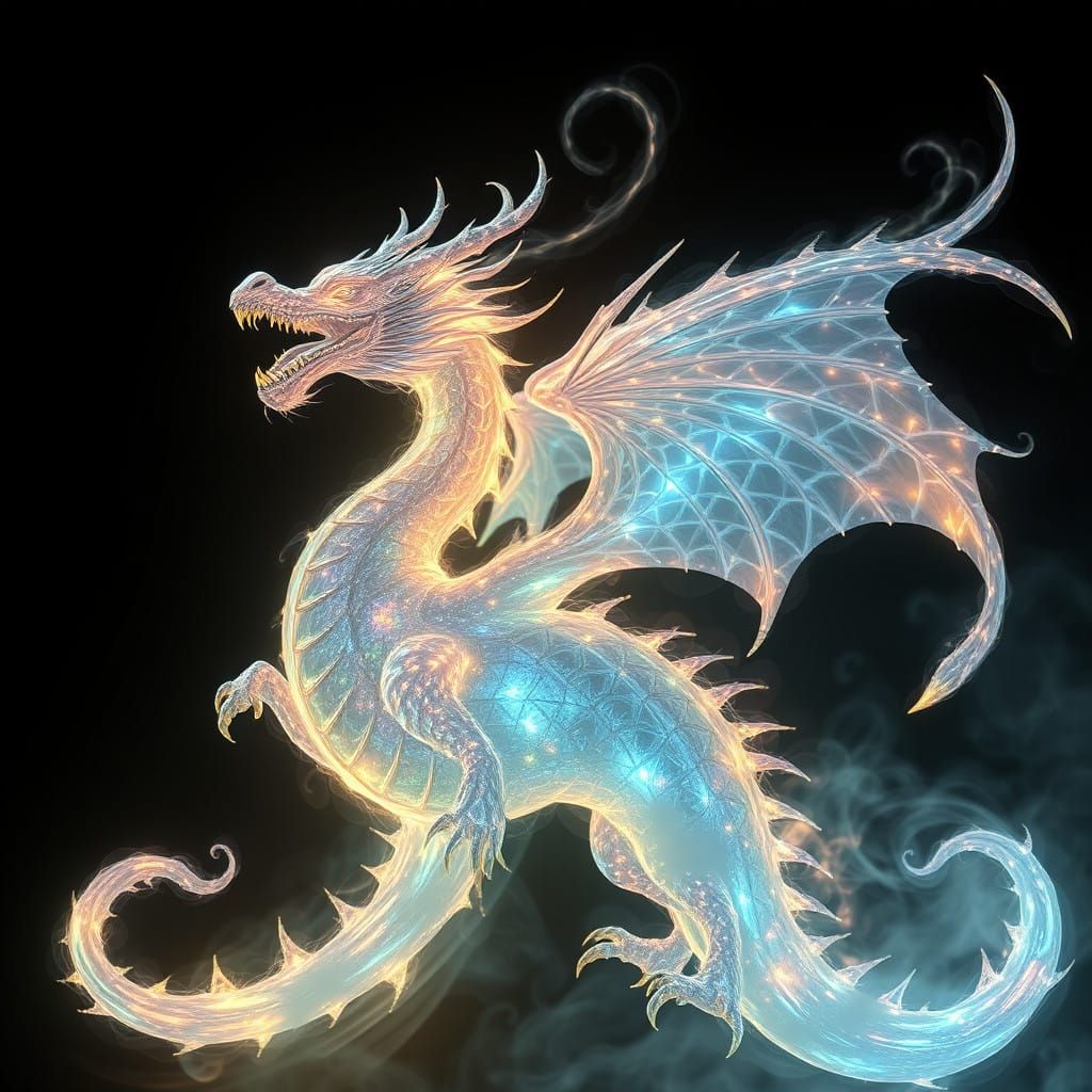 Surreal Luminous Dragon in Dreamlike Realm