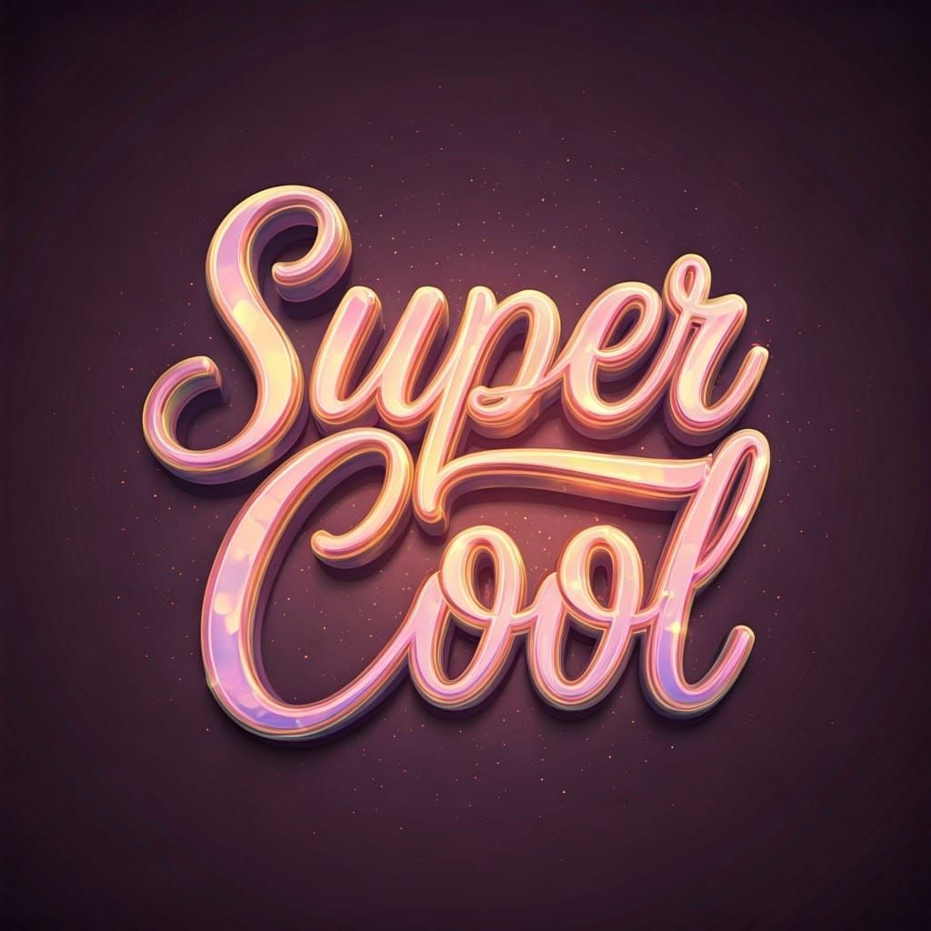 Iridescent 3D Font Art in Luxurious Opalescent Style