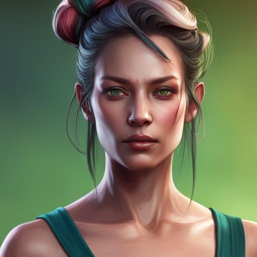 Bonsai Tree Portrait in Digital Concept Art Style