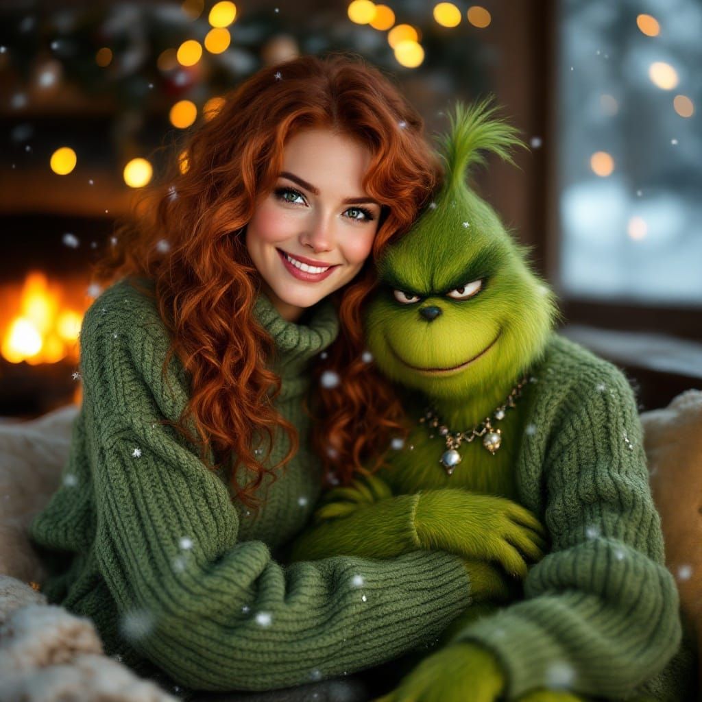Cozy Christmas Eve with the Grinch: Ethereal Winter Scene