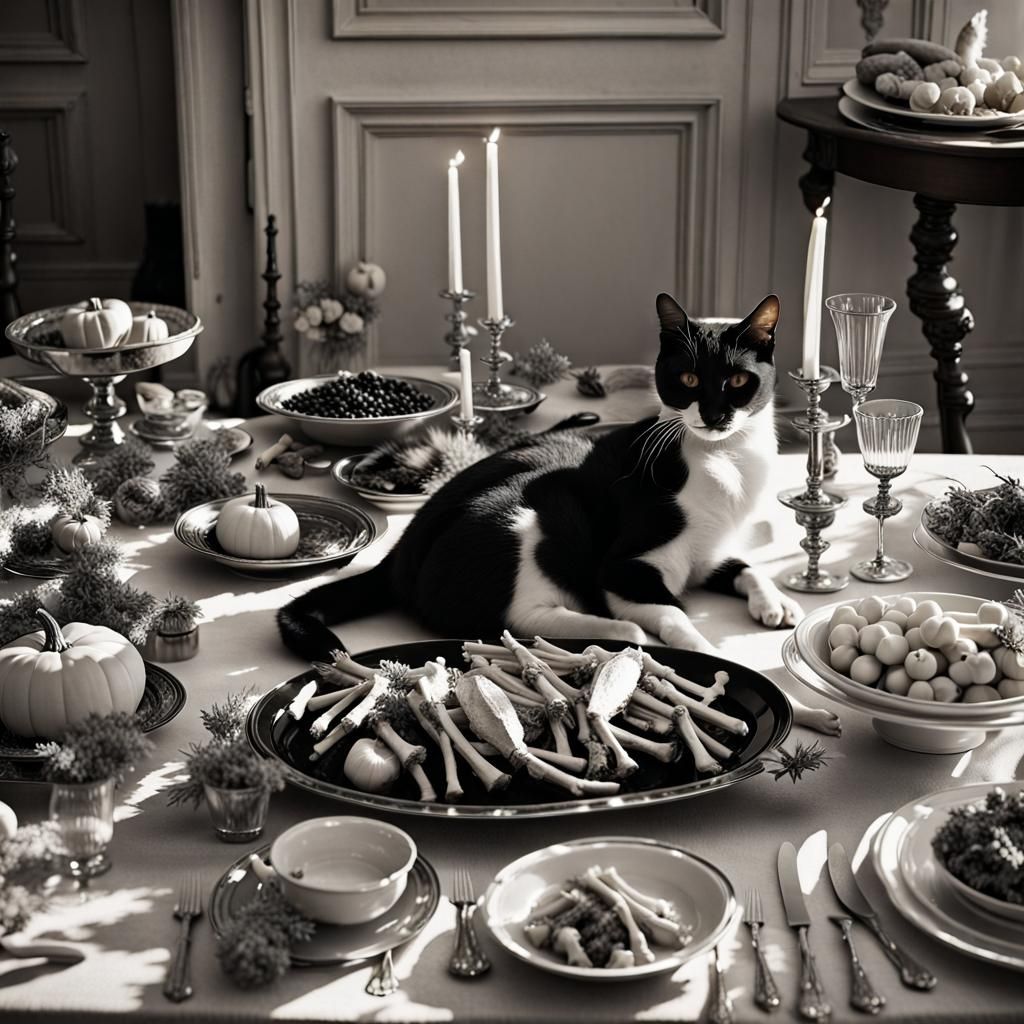 Elegant Thanksgiving Dinner with Cat, Vogue France