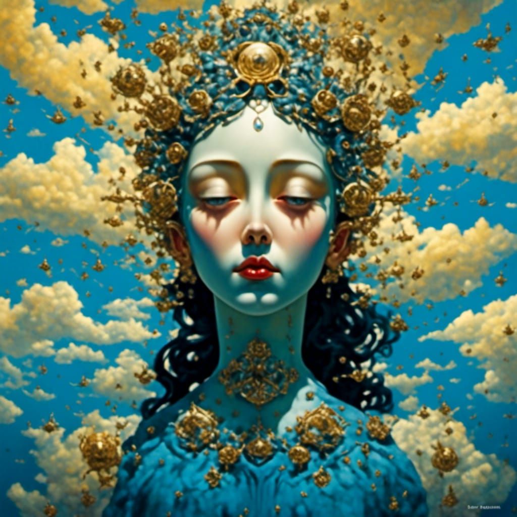 Surreal Art Nouveau Figure Missed the Boat